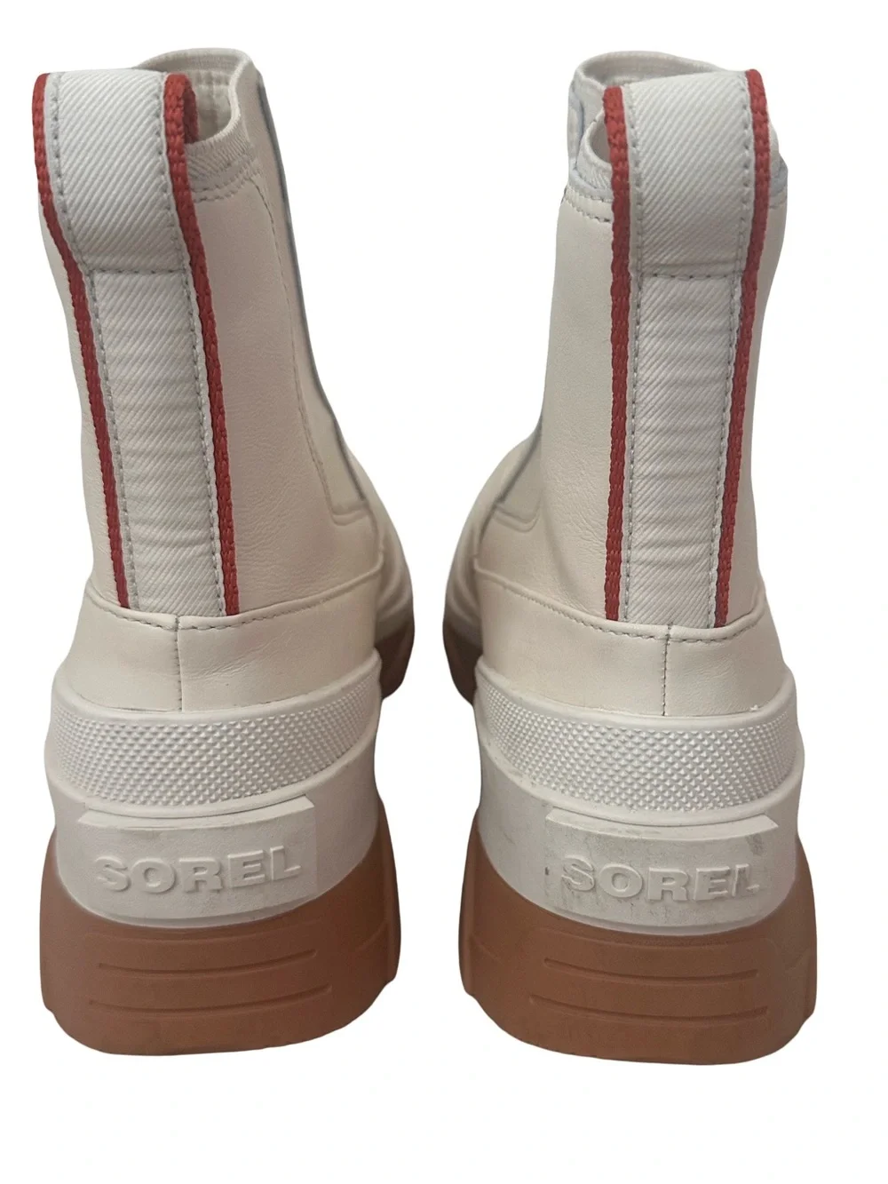 Sorel Brex Chelsea Sea Salt Cream Leather Waterproof Boots with Tan Lug Sole